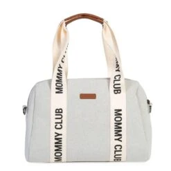 Childhome Sac à Langer Mommy Club Signature -Produits Pour Bébé sac langer mommy club signature canvas off white beaba bambinou produit face