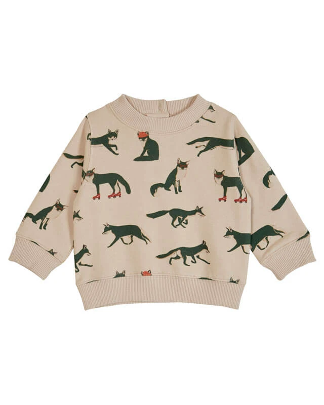 Sweat-shirt Renard Coton Bio écru 2 Sweat-shirt Renard Coton Bio écru – Image 2