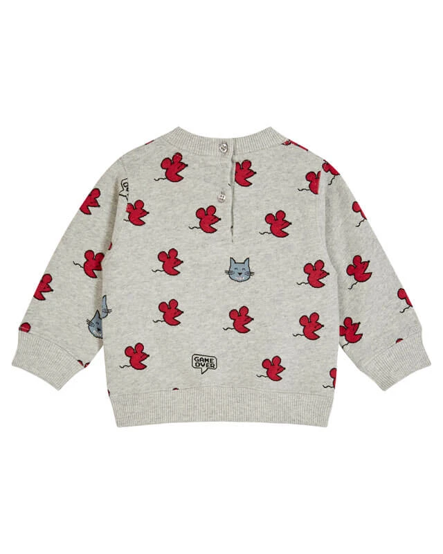 Sweat-shirt Souris Coton Bio Gris Chiné 2 Sweat-shirt Souris Coton Bio Gris Chiné – Image 2