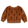 Sweat-shirt Tulipe Joyeuse En Velours Marron