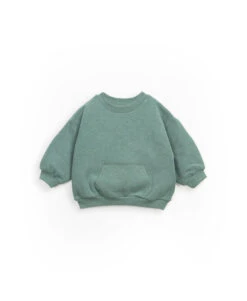 Sweatshirt En Jersey Avec Petite Poche Ventrale Bleu Minho