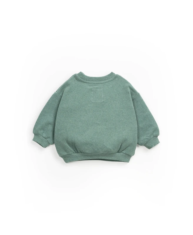 Sweatshirt En Jersey Avec Petite Poche Ventrale Bleu Minho 2 Sweatshirt En Jersey Avec Petite Poche Ventrale Bleu Minho – Image 2