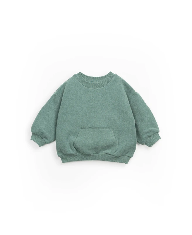 Sweatshirt En Jersey Avec Petite Poche Ventrale Bleu Minho 1 Sweatshirt En Jersey Avec Petite Poche Ventrale Bleu Minho