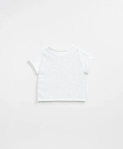 T-shirt Manches Courtes Flammé Jersey Avec Poche Ventrale Blanc Felt