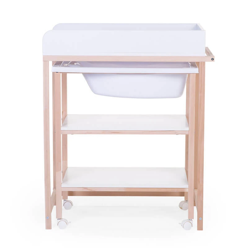 Childhome Table à Langer Avec Baignoire Et Roues Blanc Naturel 3 Childhome Table à Langer Avec Baignoire Et Roues Blanc Naturel – Image 3