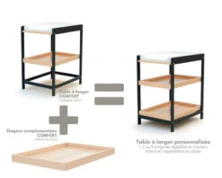 Table à Langer Confort + Étagère Complémentaire Confort -Produits Pour Bébé table langer confort graphite bambinou evolution