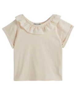 Tee-shirt Coton Bio Collerette Crème