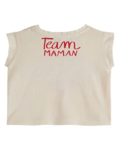 Tee-shirt “Maman Capitaine De Mon Coeur” Crème -Produits Pour Bébé tee shirt maman capitaine coeur creme emile ida bambinou enfant dos 1