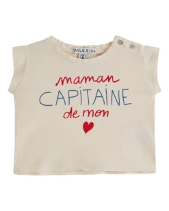 Tee-shirt “Maman Capitaine De Mon Coeur” Crème