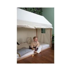 Childhome ‌Toile Pour Lit Cabane 90 X 200 Cm -Produits Pour Bébé toile lit cabane 90 200 blanc childome bambinou ambiance 1 1