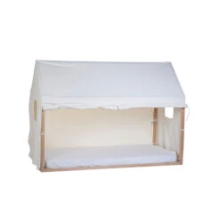 Childhome ‌Toile Pour Lit Cabane 90 X 200 Cm -Produits Pour Bébé toile lit cabane 90 200 blanc childome bambinou produit face 1